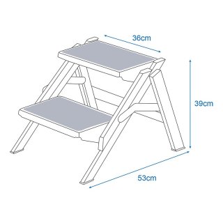 Doppeltrittstufe Aluminium faltbar