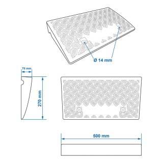 Bordsteinrampe 70mm schwarz Set von 2 Stück