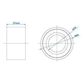 Radlager universal 34/64x37mm