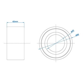 Radlager 42/80x42mm für ALKO