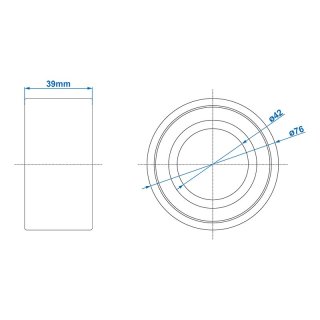 Radlager 42/76x39mm universal