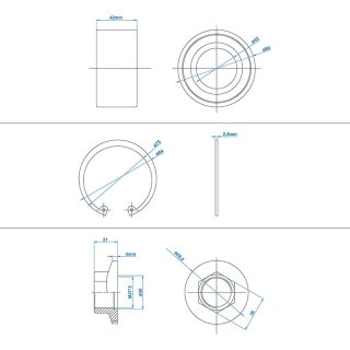 Radlagersatz 42/80x42mm für ALKO