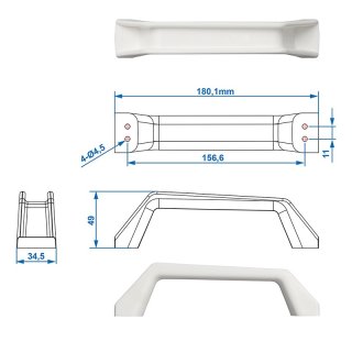 Rangiergriff weiss Set von 2 Stück