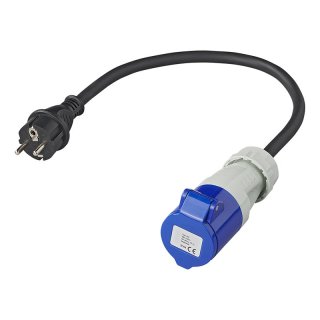 Câble adaptateur 40cm 3x2,5mm² de la prise Schuko à la prise CEE