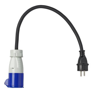 Câble adaptateur 40cm 3x2,5mm² de la prise Schuko à la prise CEE