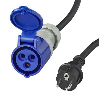 Câble adaptateur 40cm 3x2,5mm² de la prise Schuko à la prise CEE