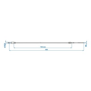 Bremsseil für Knott/Schlegl/Nieper/Avonride/BPW Hülle: 730mm / Seil: 940mm