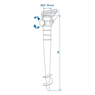 Sonnenschirm/Rasendorn 38cm Ø25-36mm