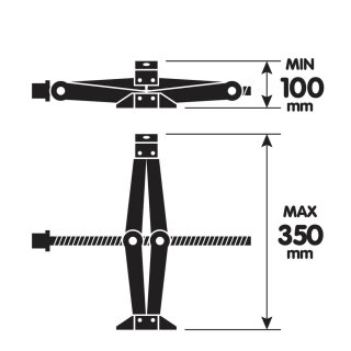 Pantograf-Wagenheber mit Winde - 1.000 kg