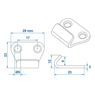 Gegenhalter für Exzenterverschluss, Abspannhaken