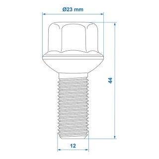 Radschraube M12x1,5 konisch Kugel Satz von 5 Stück