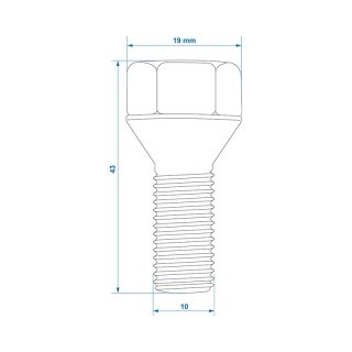 Radschraube M12x1,5 konisch Kegel Satz von 4 Stück