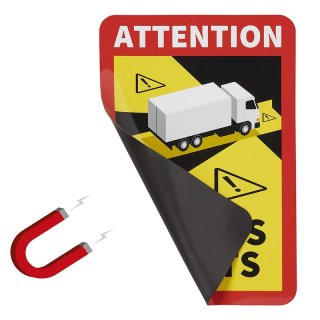 Magnetaufkleber "Attention Angles Morts!" LKW