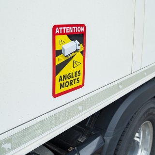 Magnetaufkleber "Attention Angles Morts!" LKW