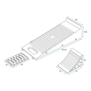 Ausgleichskeil mit Unterlegkeil schwarz Set von 2 Stück