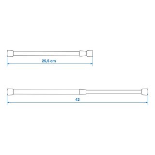 Universal-Verriegelungsstang verstellbar 25,5-43cm