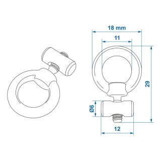 Endstopper für Kederschiene 6 - 8 mm rostfreier Stahl