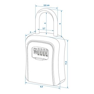 Schlüsselsafe mit Zahlenkombination mit Metall-U-Bügel