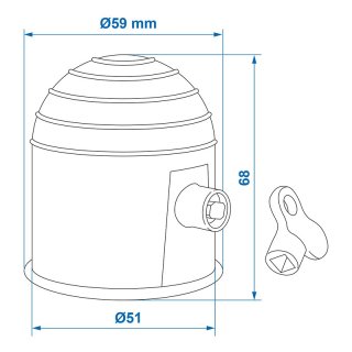 Cache chromé avec serrure