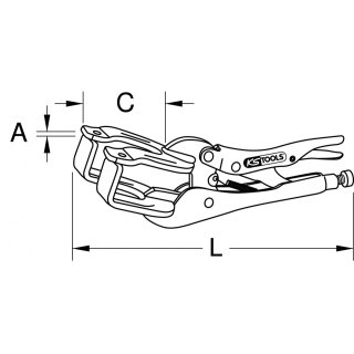 Schweiss-Gripzange mit Easy-Release, 65mm, L=260mm