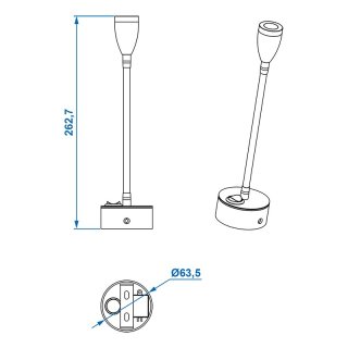 Aufbauspot Led mit Schwanenhals