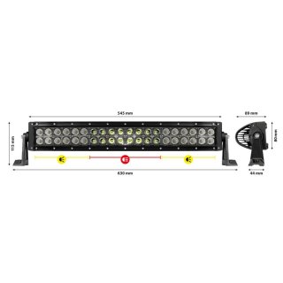 LED-Light-Bar mit gebogener Struktur aus Aluminium, 55 cm