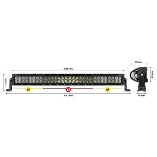 LED-Light-Bar mit gebogener Struktur aus Aluminium, 80 cm