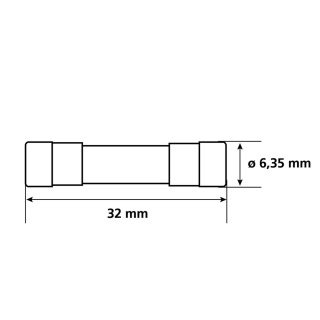 Set 10 Glassicherungen 12/32V