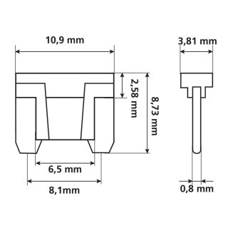 Set 10 sortierte Mikro-Lamellensicherungen low profile 12/32V