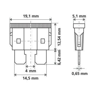 Smart Led, set de 6 fusibles à lamelles avec lampe de contrôle LED, 12/32V -