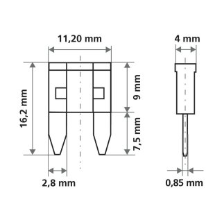 Smart Led, Set 6 Mikro-Lamellensicherungen mit LED-Kontrollleuchte, 12/32V - 5A