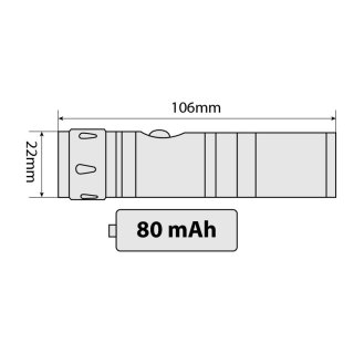 Pocket-Led, nachladbare Taschenlampe aus eloxiertem Aluminium, 12V