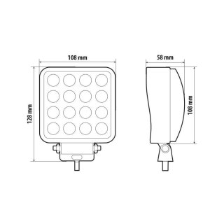 Zusatz Scheinwerfer mit 8 LED - WL-25, 10/30V - Weiss