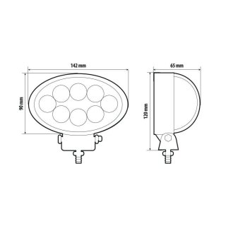 Zusatz Scheinwerfer mit 8 LED - WL-4, 10/30V - Weiss