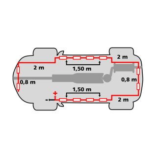 Led Set 12V éclairage sous châssis ou intérieur, rouge