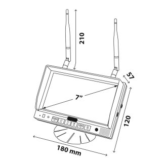 M4, Monitor LCD 7" Wireless, Cam 1+2+3+4