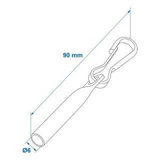 Seil Endverschluss mit Simplexhaken für Planenseil 6mm