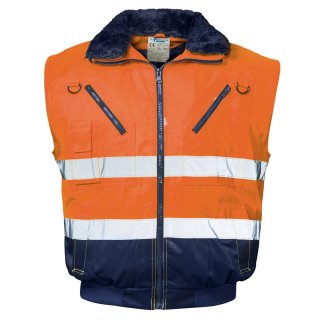 Veste de sécurité pour pilotes 4-en-1 orange/marine, taille S