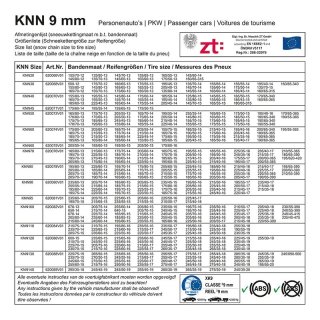 Chaînes à neige 9mm KNN30