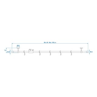 Aufhängeschiene für Wohnmobilgarage 85 - 165 cm