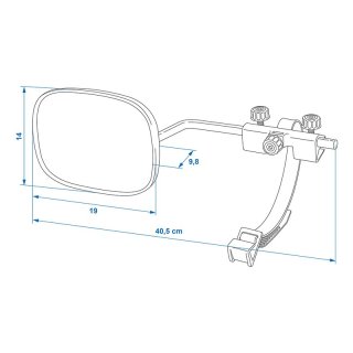 Wohnwagen Spiegel 410 x 140 x 90 mm