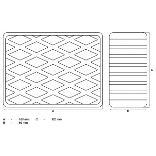 Gummiauflage | für Hebebühnen | 160 x 120 x 60 mm