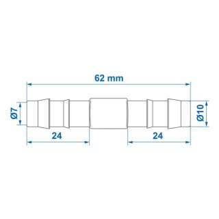 Schlauchverbinder gerade 10mm 2 Stück im Blister