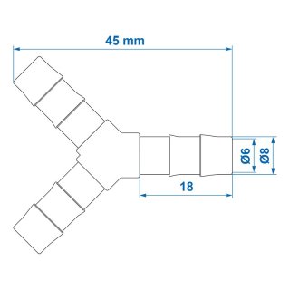 Schlauchverbinder Y-Stück 8mm 2 Stück im Blister