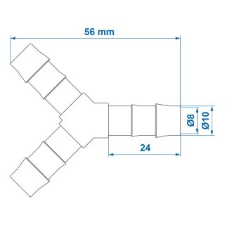 Schlauchverbinder Y-Stück 10mm 2 Stück im Blister