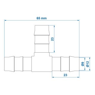 Schlauchverbinder T-Stück 12mm 2 Stück im Blister