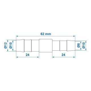 Schlauchreduzier Verbinder gerade 12x10mm 2 Stück im Blister