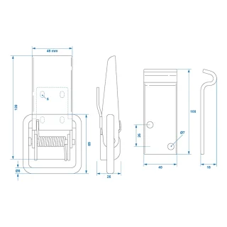 Exzenterverschluss 140x70 mm inkl. Halter