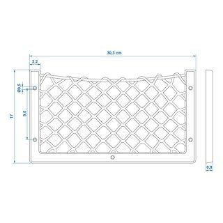 Ablagenetz elastisch mit Rahmen Kunststoff NS-12