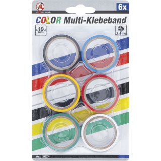 COLOR Multi-Klebeband Set | 19 x 3,5 m | 6-tlg.